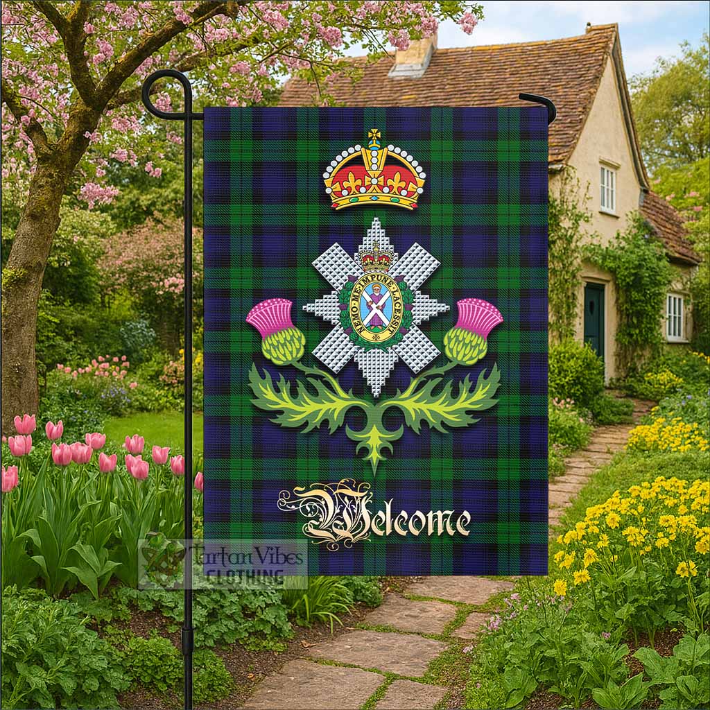 Black Watch Tartan Family Crest Garden Flag Royal Thistle Welcome Style - Tartan Vibes Clothing