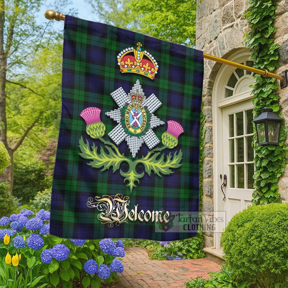 Black Watch Tartan Family Crest Garden Flag Royal Thistle Welcome Style - Tartan Vibes Clothing