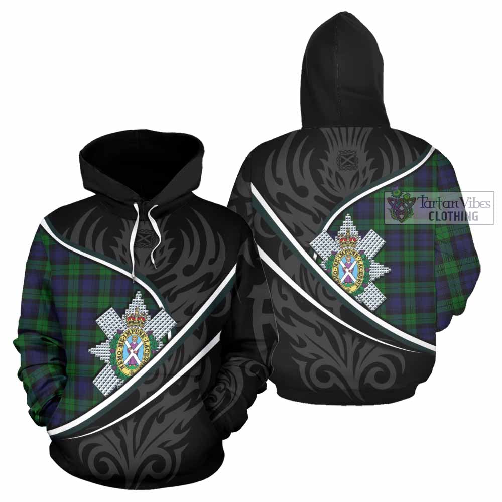 Black Watch Tartan Family Crest Hoodie Celtic Scottish Thistle Floral - Tartan Vibes Clothing
