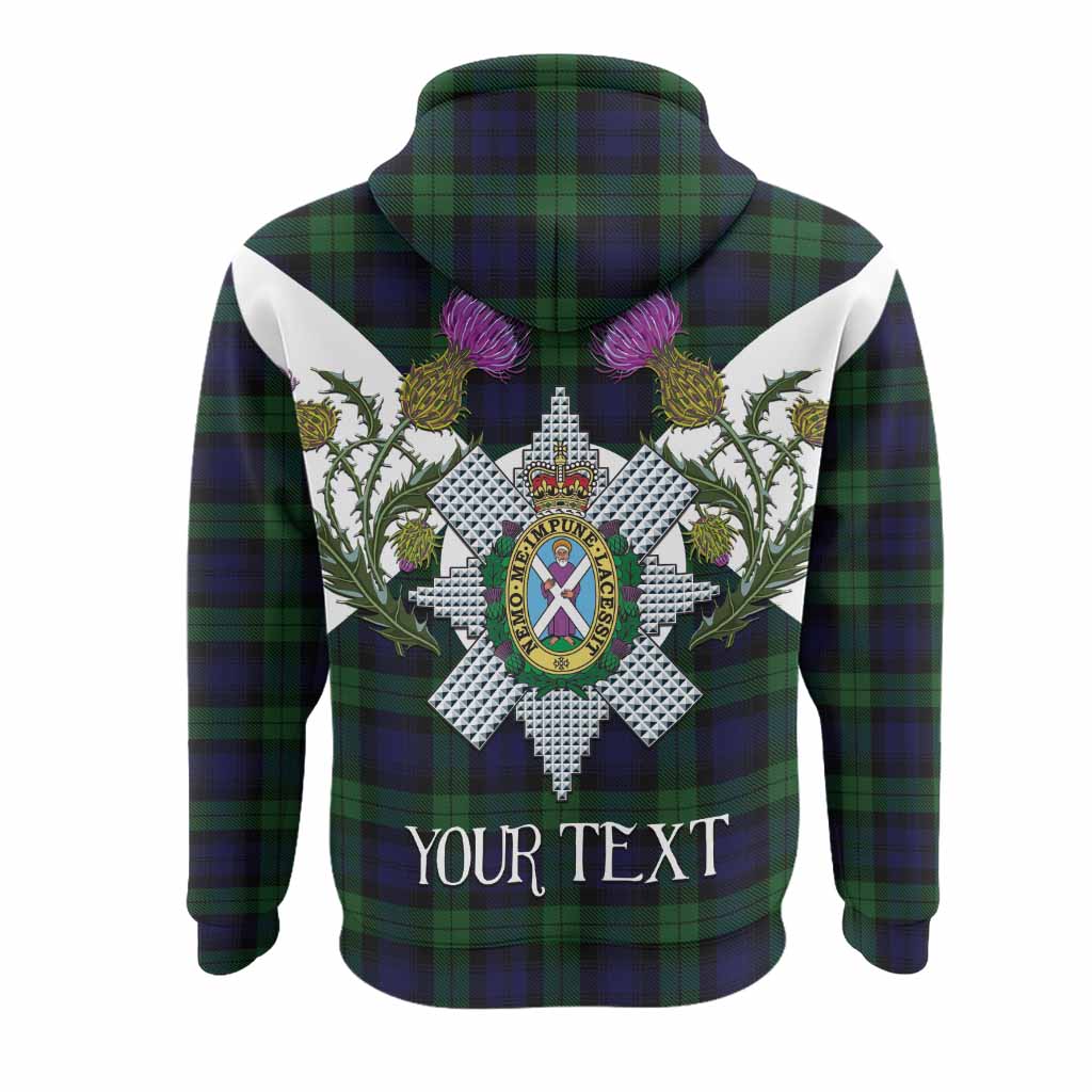 Black Watch Tartan Family Crest Hoodie Scottish Burns Night Thistle Floral