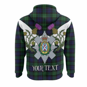 Black Watch Tartan Family Crest Hoodie Scottish Burns Night Thistle Floral