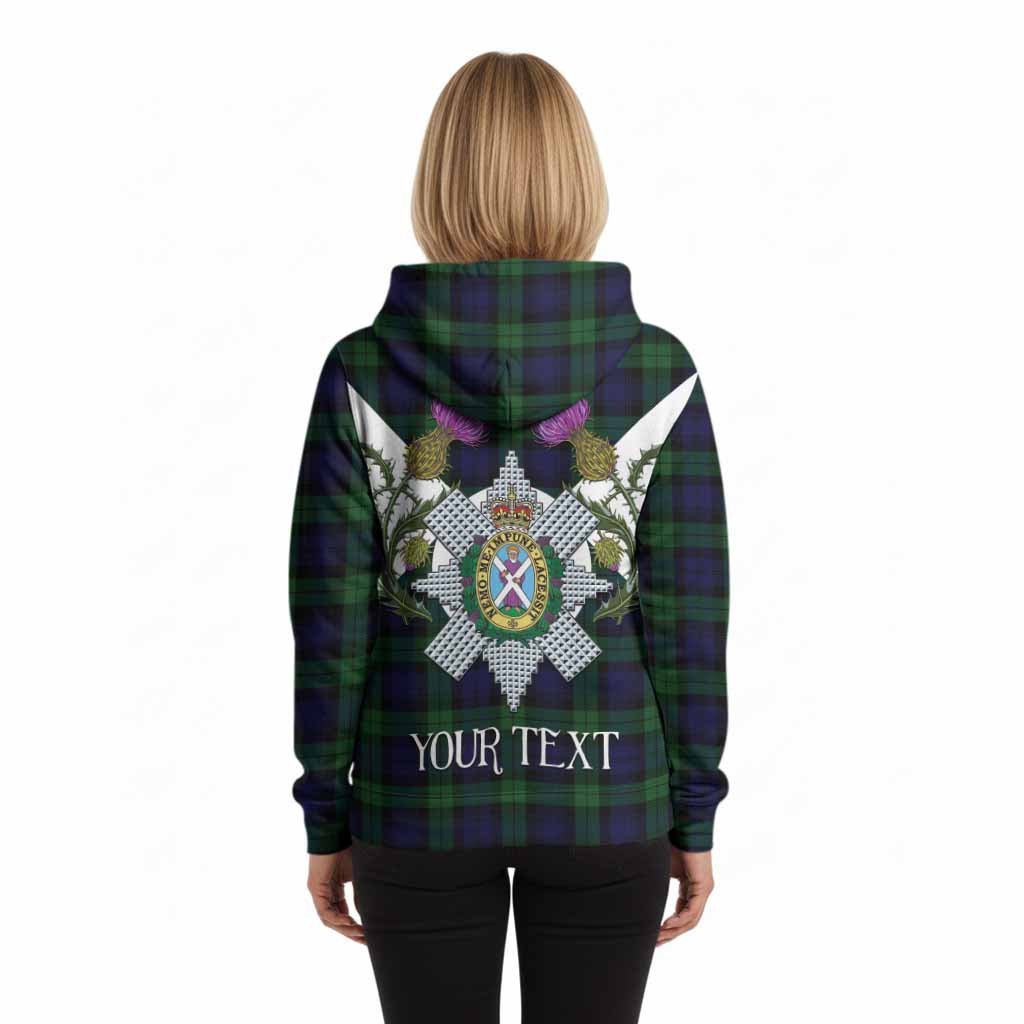 Black Watch Tartan Family Crest Hoodie Scottish Burns Night Thistle Floral
