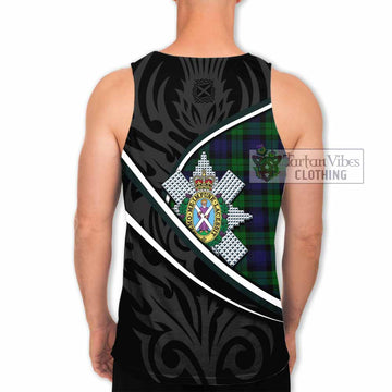 Black Watch Tartan Family Crest Men Tank Top Celtic Scottish Thistle Floral - Tartan Vibes Clothing