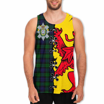 Black Watch Tartan Family Crest Men Tank Top Lion Rampant Honor - Tartan Vibes Clothing