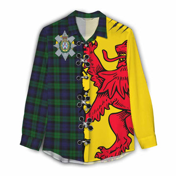 Black Watch Tartan Family Crest Women Casual Shirt Lion Rampant Honor