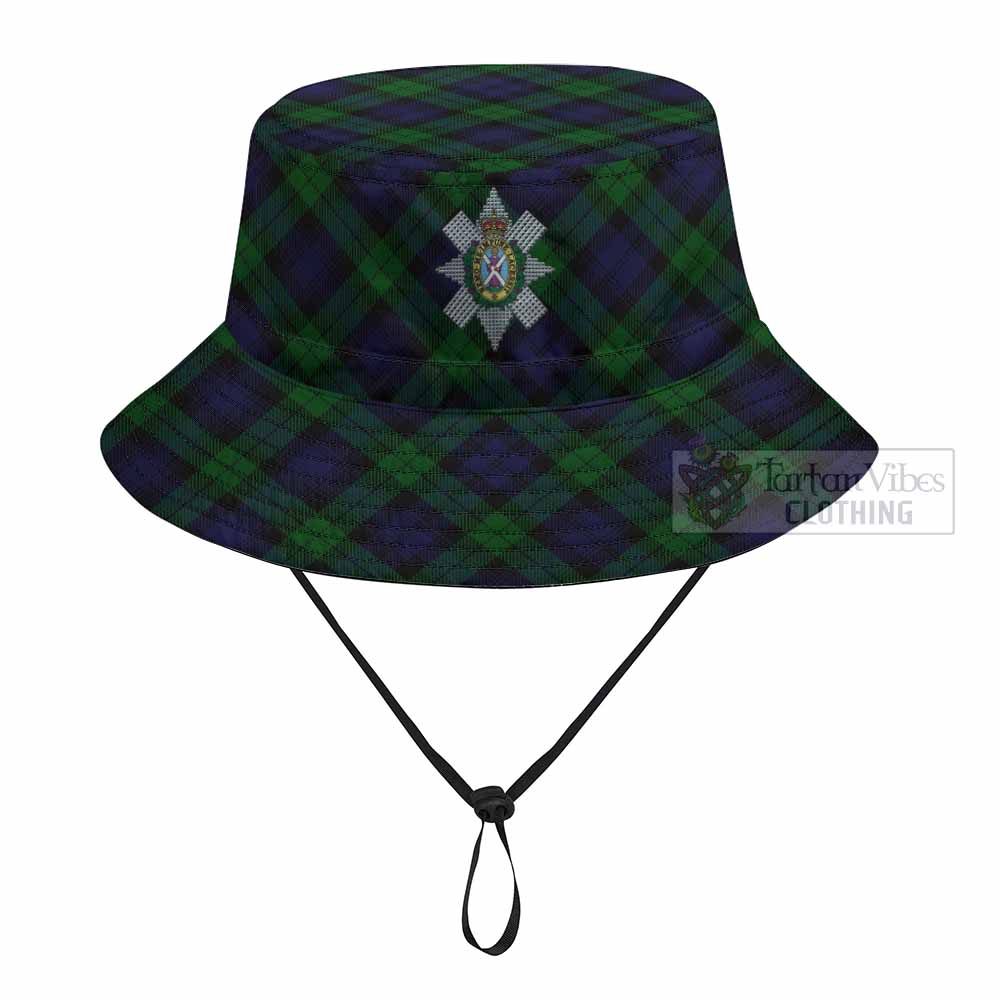 Black Watch Tartan Fishing Hat with Family Crest