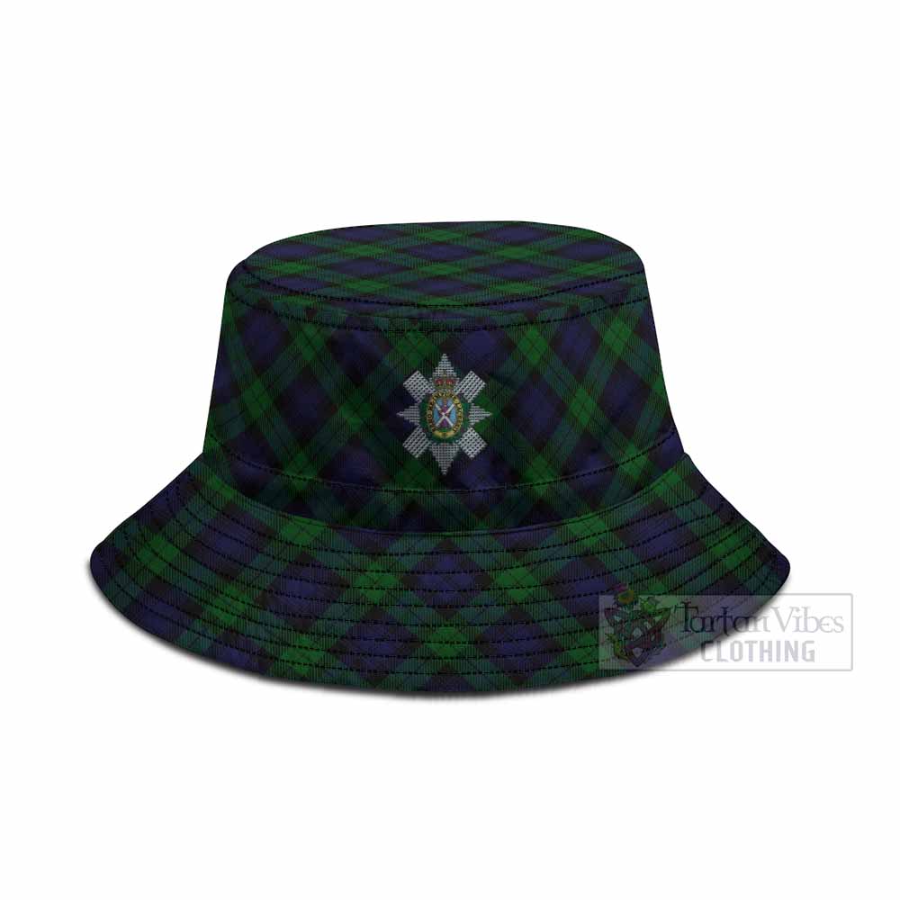 Black Watch Tartan Fishing Hat with Family Crest