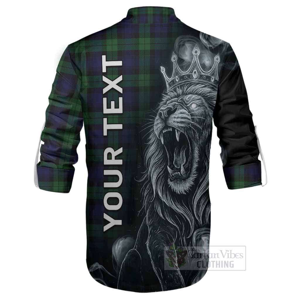 Black Watch Tartan Ghillie Shirt Roaring Lion Heritage