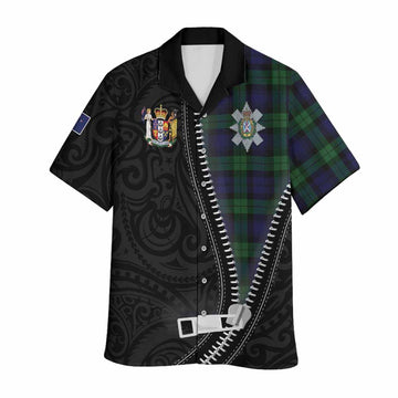 Black Watch Tartan Hawaiian Shirt New Zealand Pattern Unique Zipper Stylized