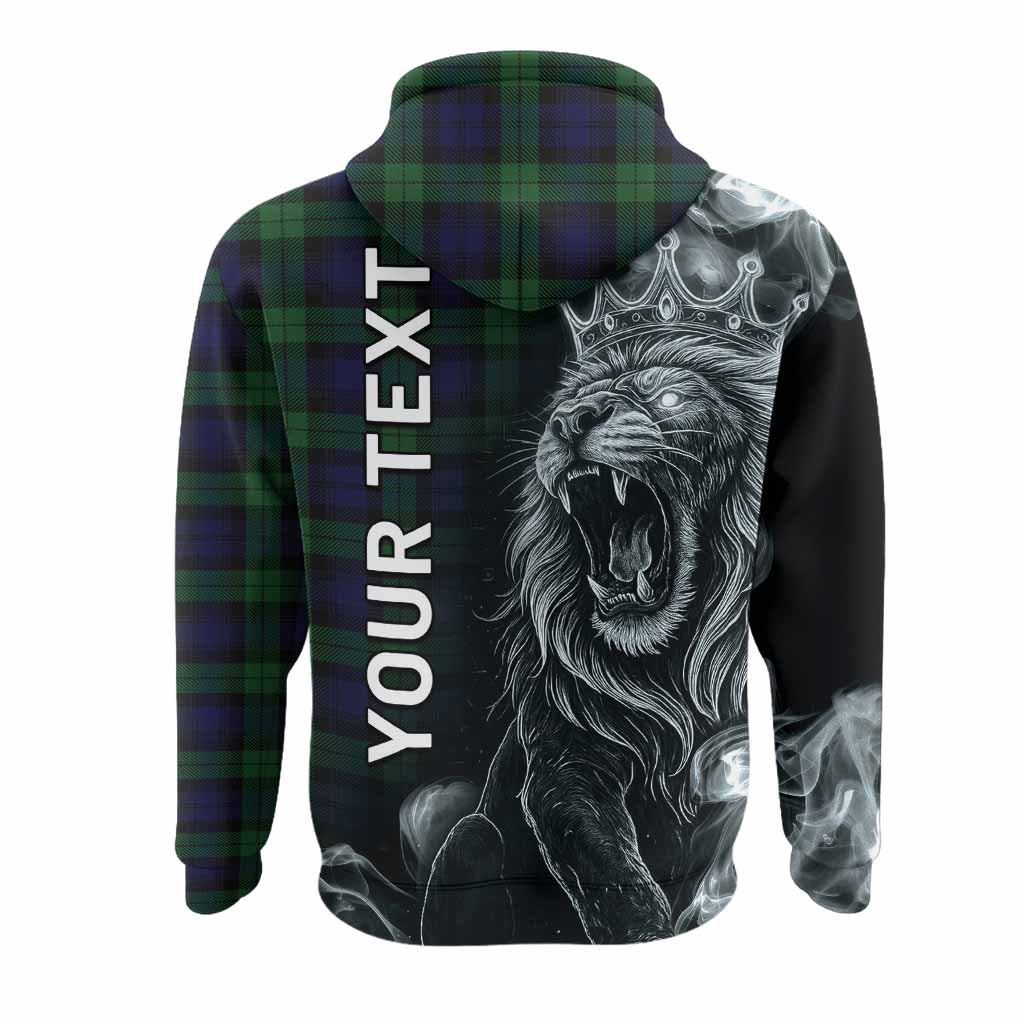 Black Watch Tartan Hoodie Roaring Lion Heritage