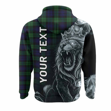 Black Watch Tartan Hoodie Roaring Lion Heritage