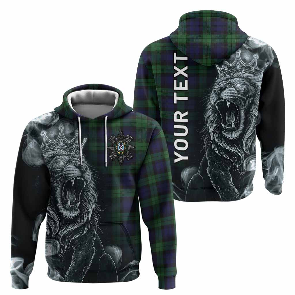 Black Watch Tartan Hoodie Roaring Lion Heritage