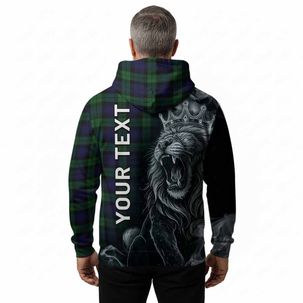 Black Watch Tartan Hoodie Roaring Lion Heritage