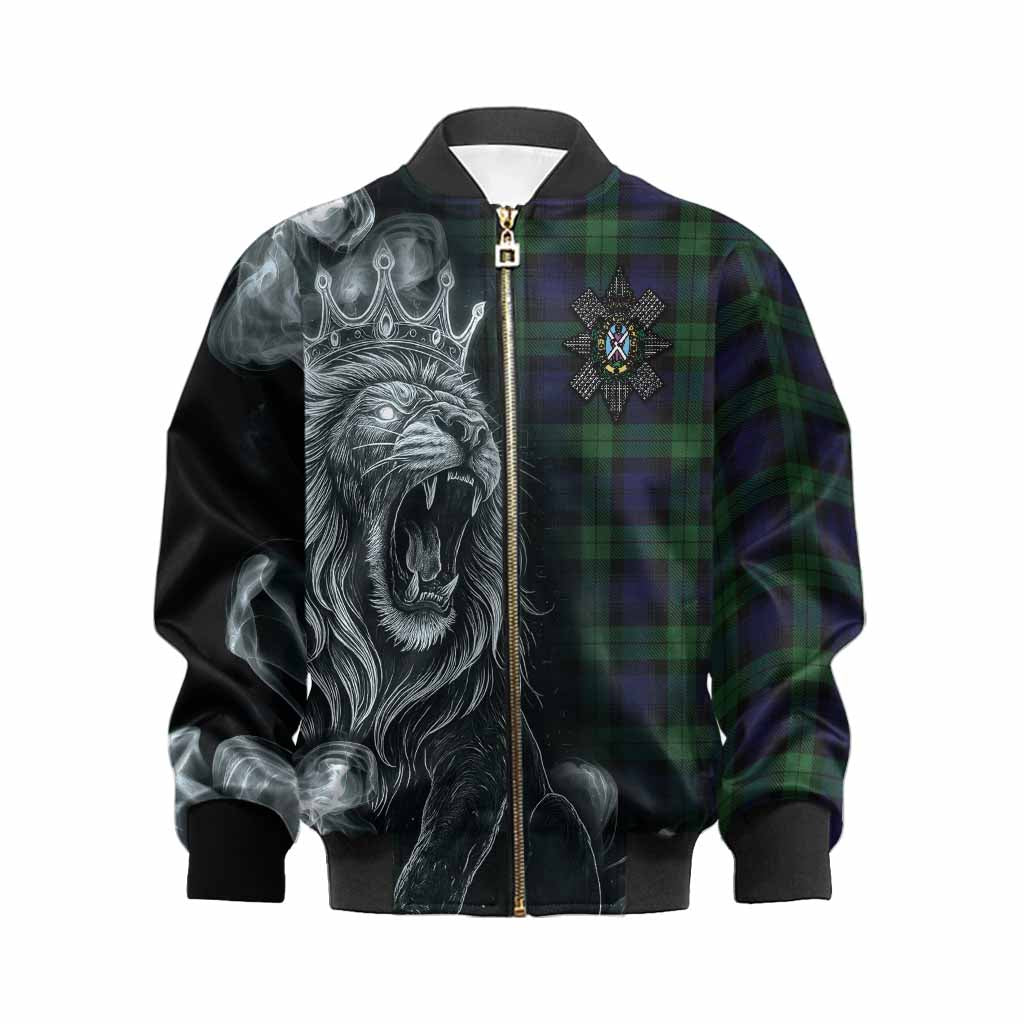 Black Watch Tartan Kid Bomber Jacket Roaring Lion Heritage