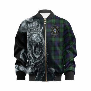 Black Watch Tartan Kid Bomber Jacket Roaring Lion Heritage
