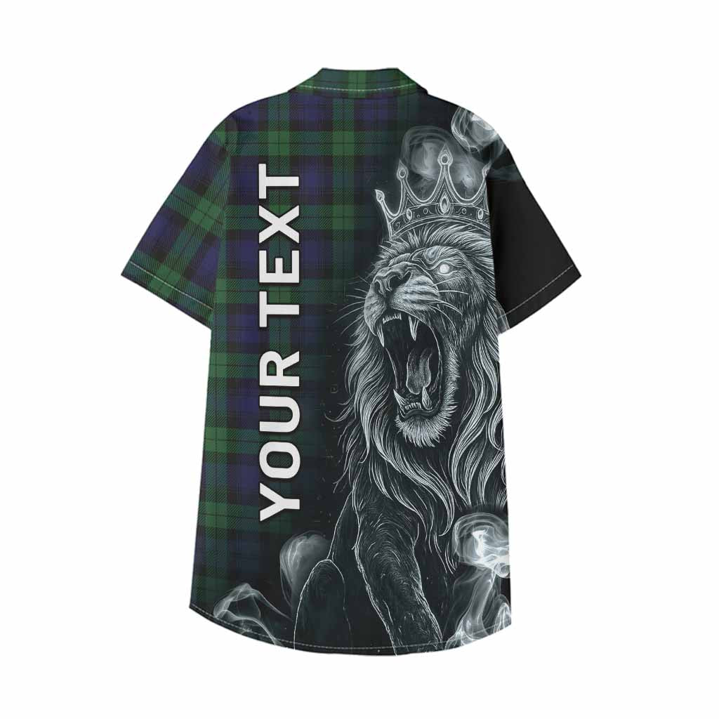 Black Watch Tartan Kid Hawaiian Shirt Roaring Lion Heritage