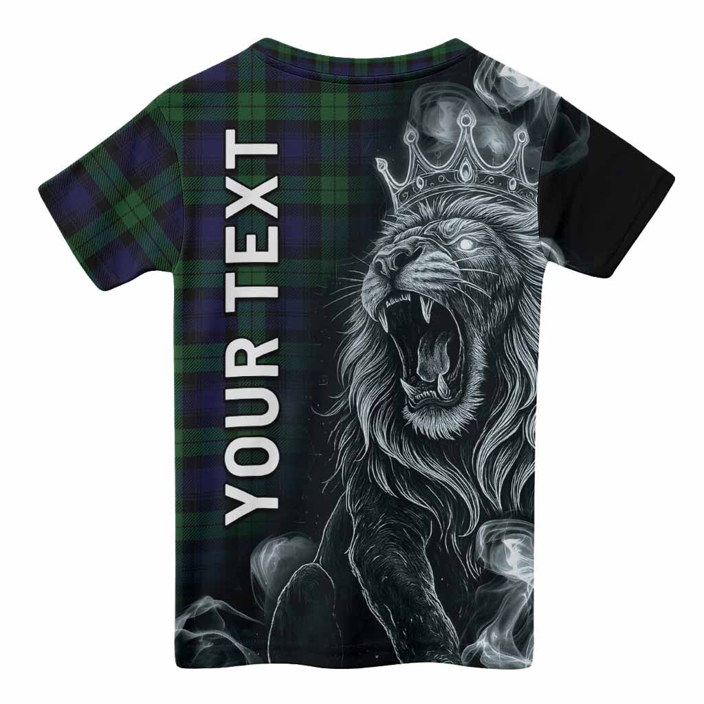 Black Watch Tartan Kid T-shirt Roaring Lion Heritage