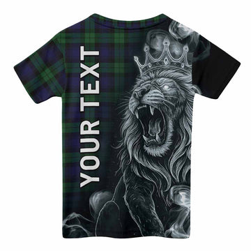 Black Watch Tartan Kid T-shirt Roaring Lion Heritage