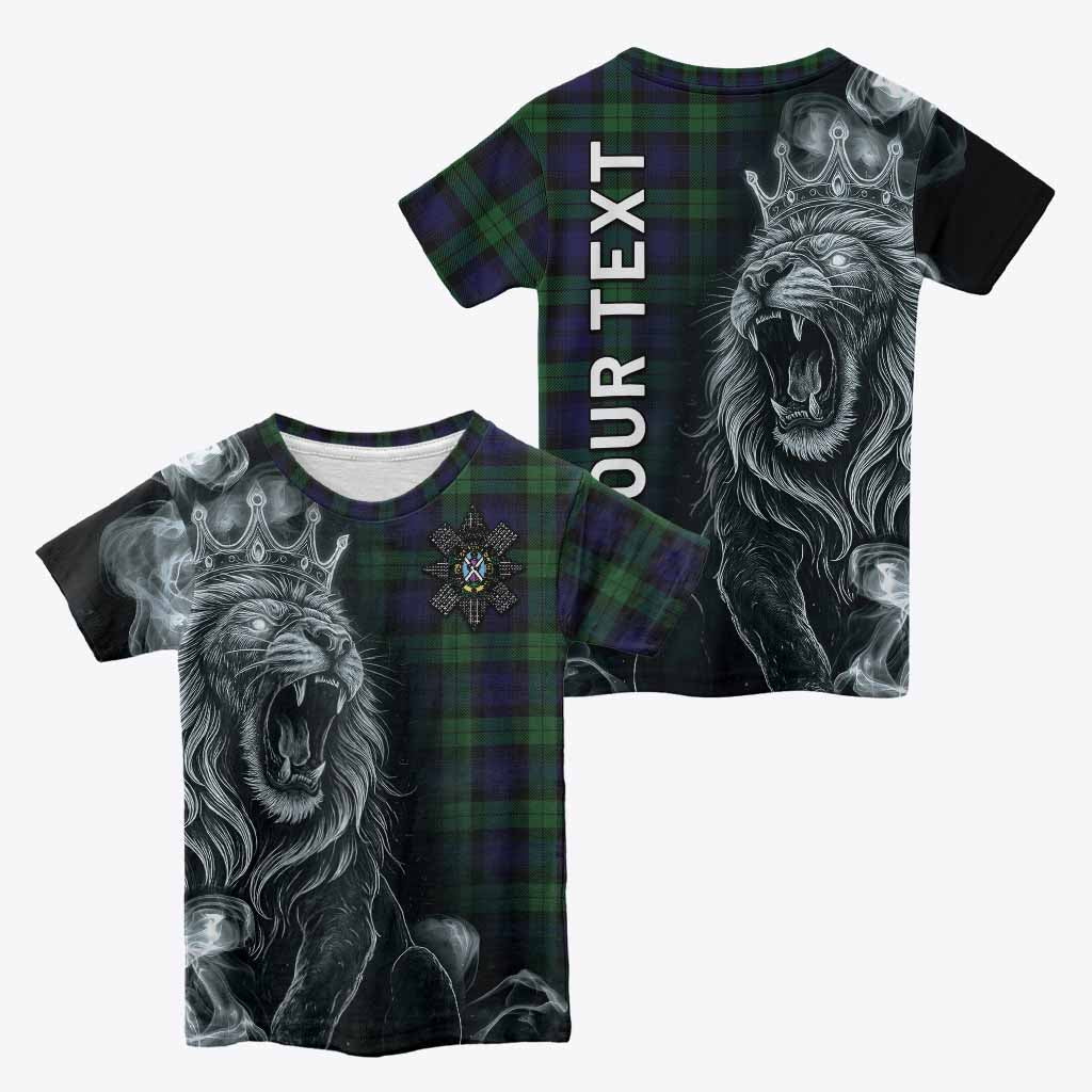 Black Watch Tartan Kid T-shirt Roaring Lion Heritage