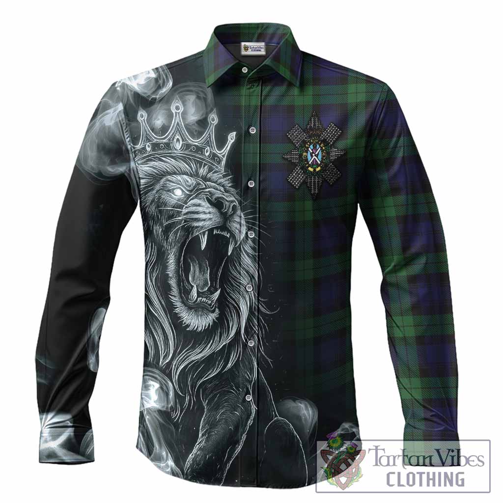 Black Watch Tartan Long Sleeve Button Shirts Roaring Lion Heritage