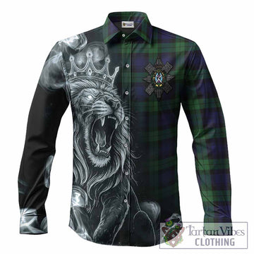 Black Watch Tartan Long Sleeve Button Shirts Roaring Lion Heritage
