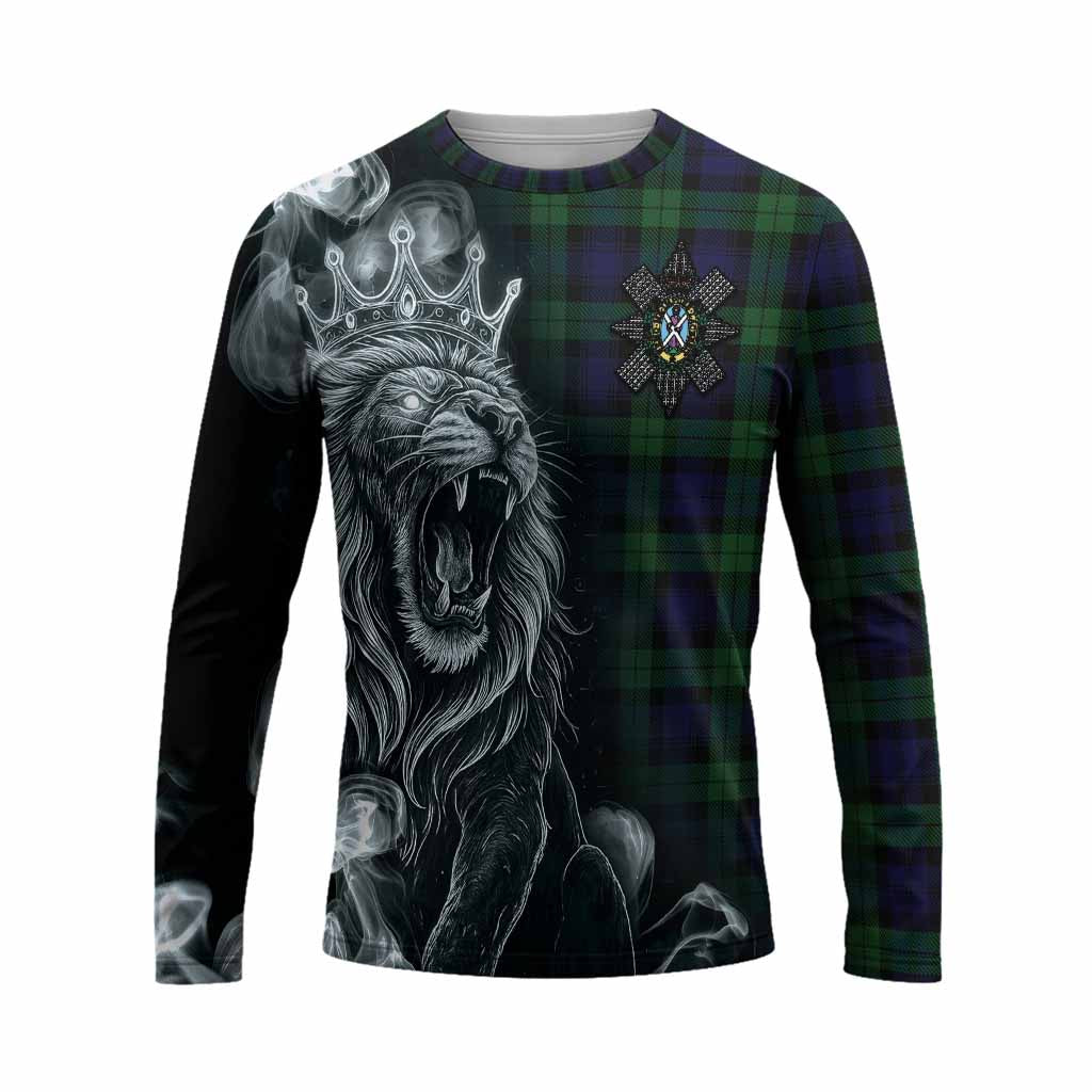 Black Watch Tartan Long Sleeve T-Shirt Roaring Lion Heritage