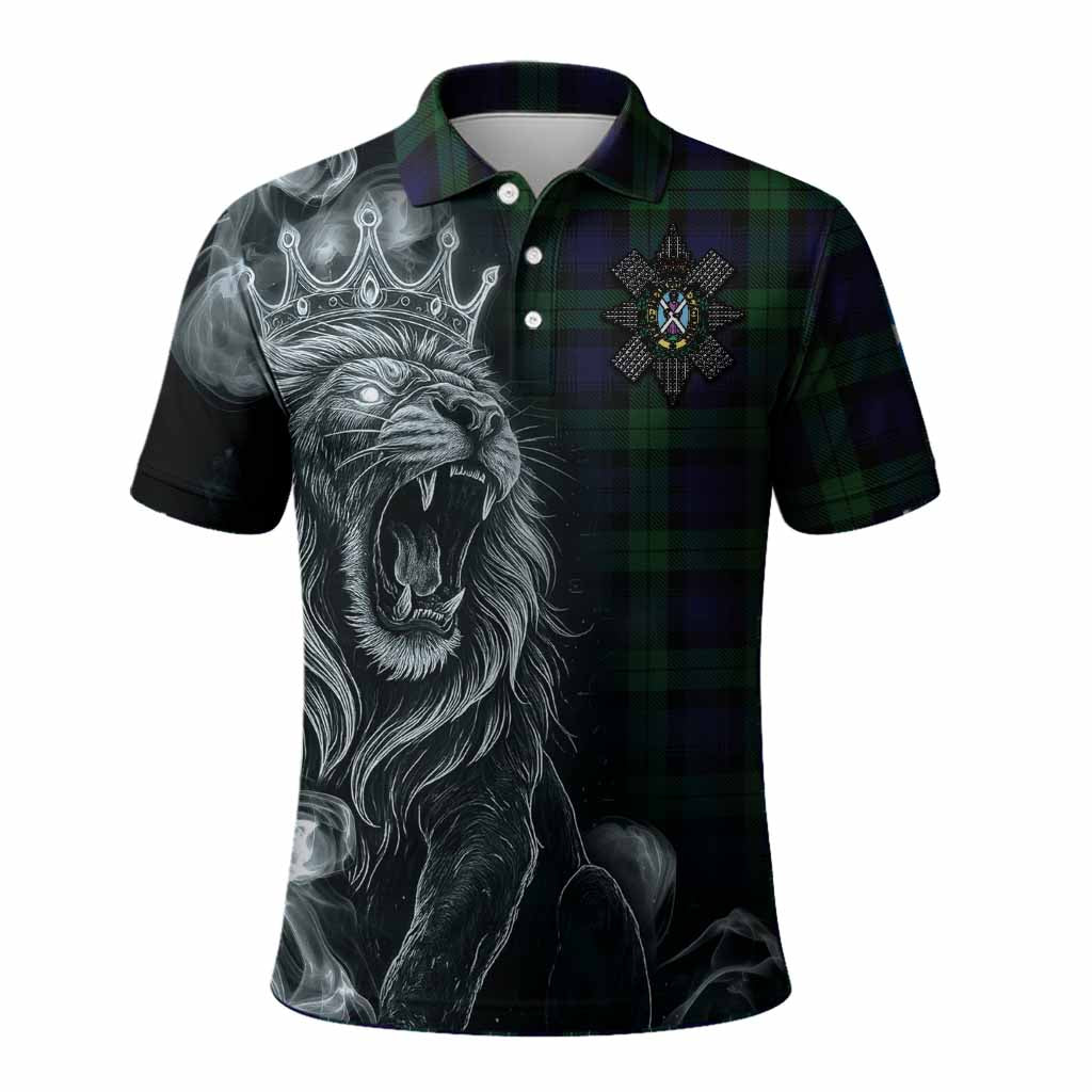 Black Watch Tartan Polo Shirt Roaring Lion Heritage