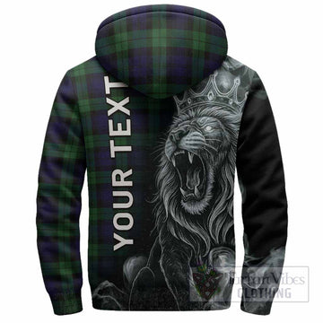 Black Watch Tartan Sherpa Hoodie Roaring Lion Heritage