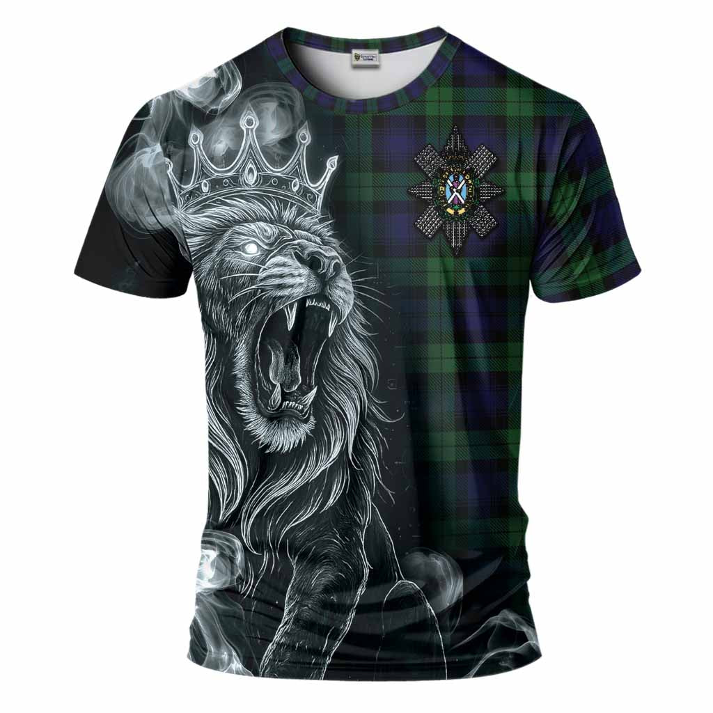 Black Watch Tartan T-Shirt Roaring Lion Heritage