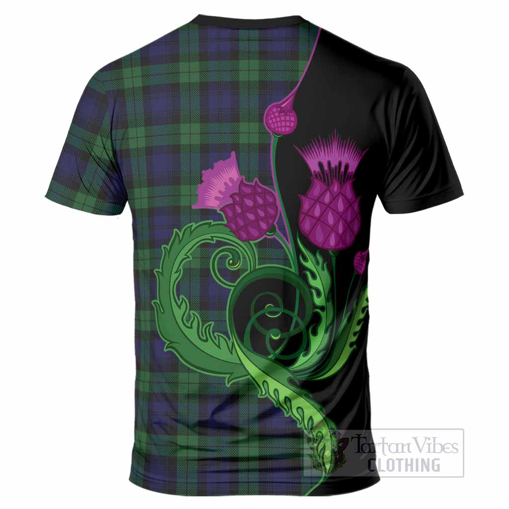 Black Watch Tartan T-Shirt Traditional Scottish Thistle