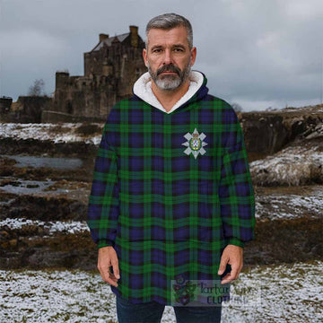 Black Watch Tartan Wearable Blanket with Family Crest - Tartan Vibes Clothing
