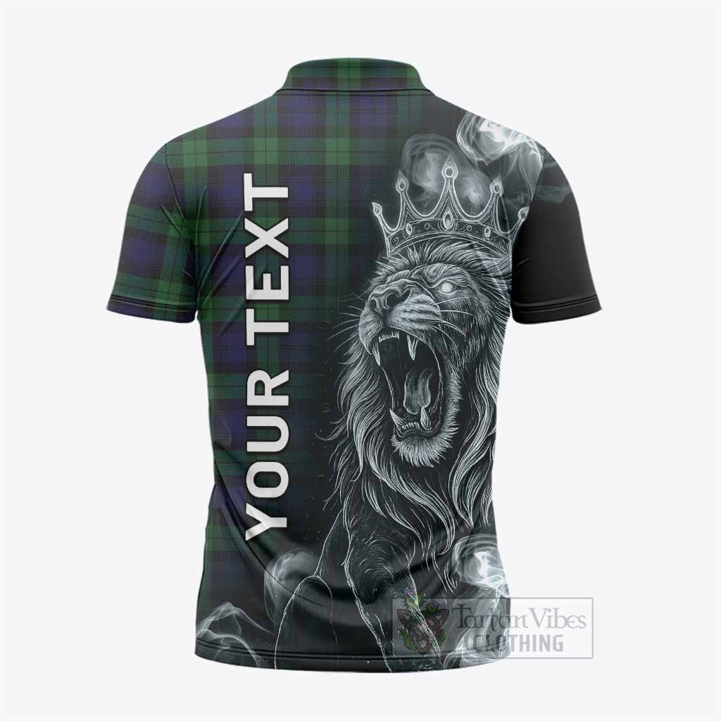 Black Watch Tartan Zipper Polo Shirt Roaring Lion Heritage