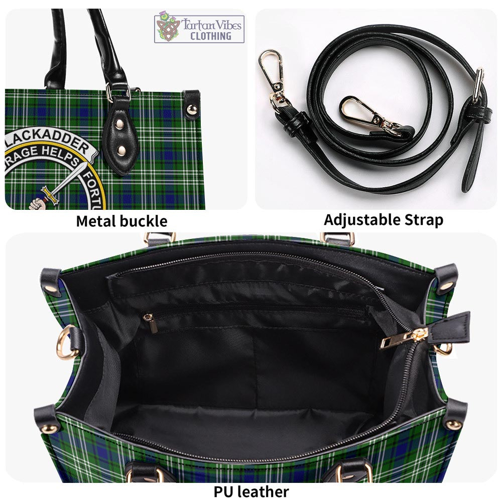Blackadder Tartan Luxury Leather Handbags with Family Crest - Tartan Vibes Clothing