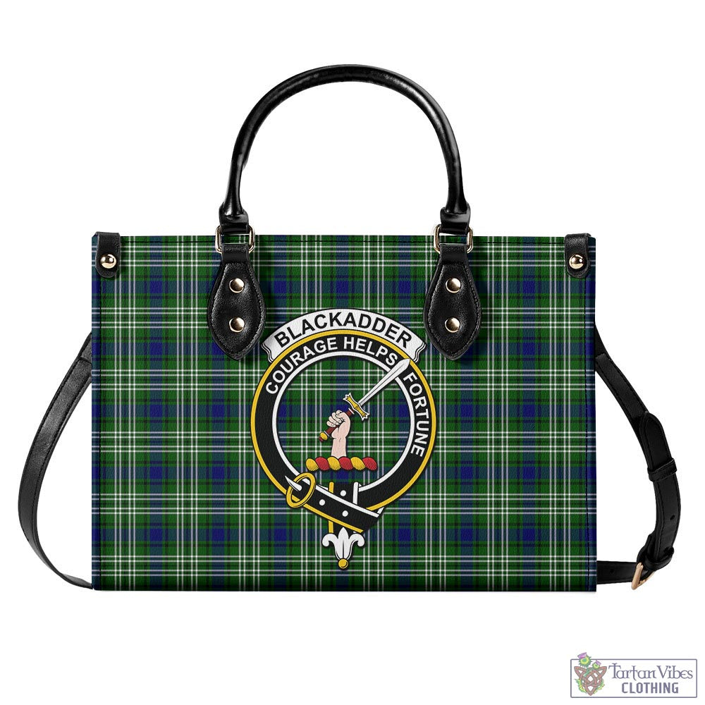 Blackadder Tartan Luxury Leather Handbags with Family Crest - Tartan Vibes Clothing