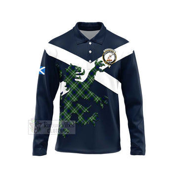 Blackadder Tartan Lion Rampant Long Sleeve Polo Shirt Proudly Display Your Heritage with Alba Gu Brath and Clan Name Unisex - Tartan Vibes Clothing
