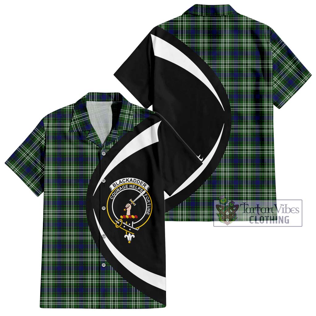 Blackadder Tartan Hawaiian Shirt with Family Crest Circle Style Kid - Tartan Vibes Clothing