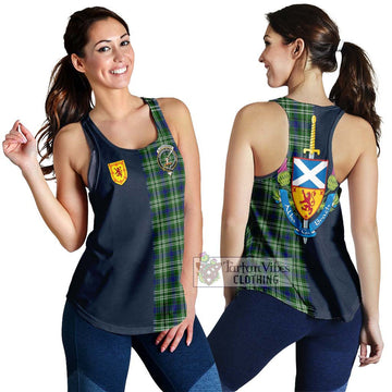 Blackadder Tartan Women's Racerback Tanks Alba with Scottish Lion Royal Arm Half Style 4XL - Tartan Vibes Clothing