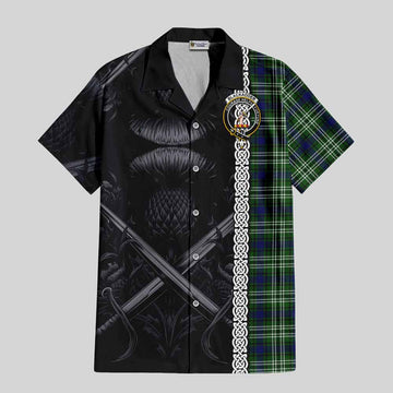 Blackadder Tartan Hawaiian Shirt with Family Crest Cross Sword Thistle Celtic Vibes Kid - Tartan Vibes Clothing