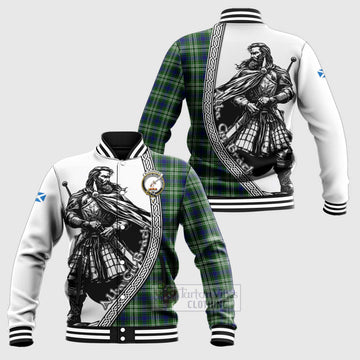 Blackadder Tartan Clan Crest Baseball Jacket with Highlander Warrior Celtic Style Unisex - Tartan Vibes Clothing