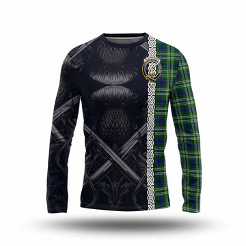 Blackadder Tartan Long Sleeve T-Shirt with Family Crest Cross Sword Thistle Celtic Vibes Unisex - Tartan Vibes Clothing