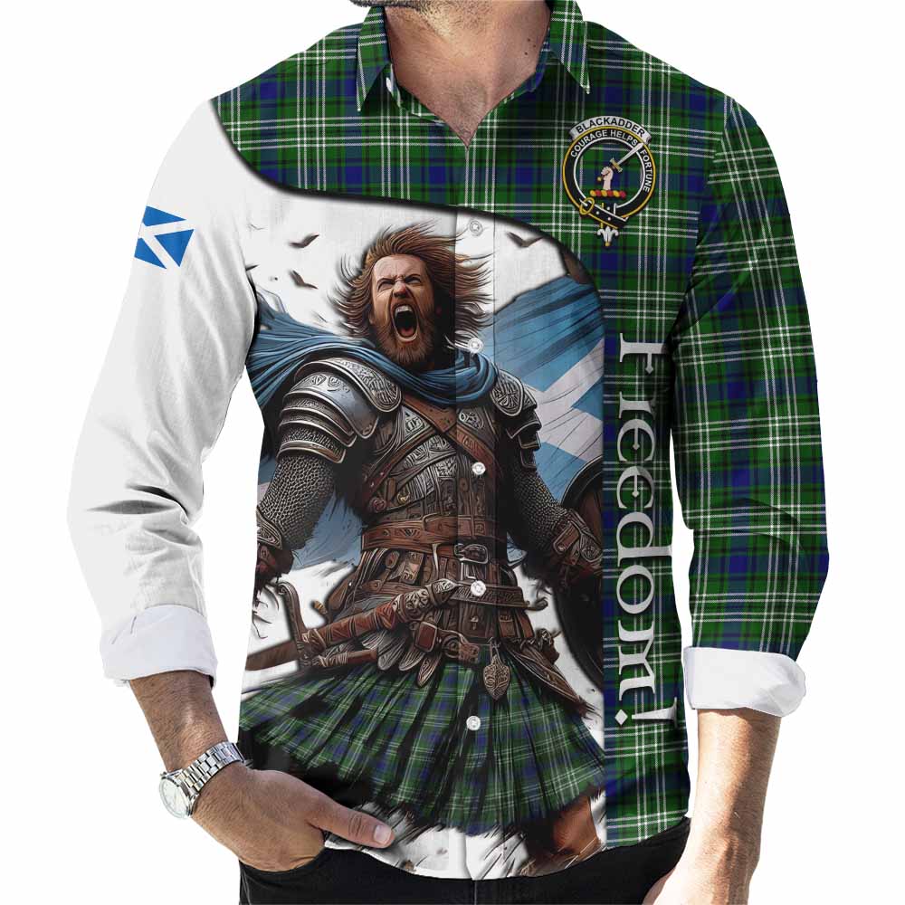 Blackadder Crest Tartan Long Sleeve Button Shirt Inspired by the Freedom of Scottish Warrior Men's Shirt S - Tartan Vibes Clothing