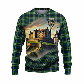 Blackadder Tartan Family Crest Knitted Sweater with Scottish Ancient Castle Style Unisex - Tartan Vibes Clothing