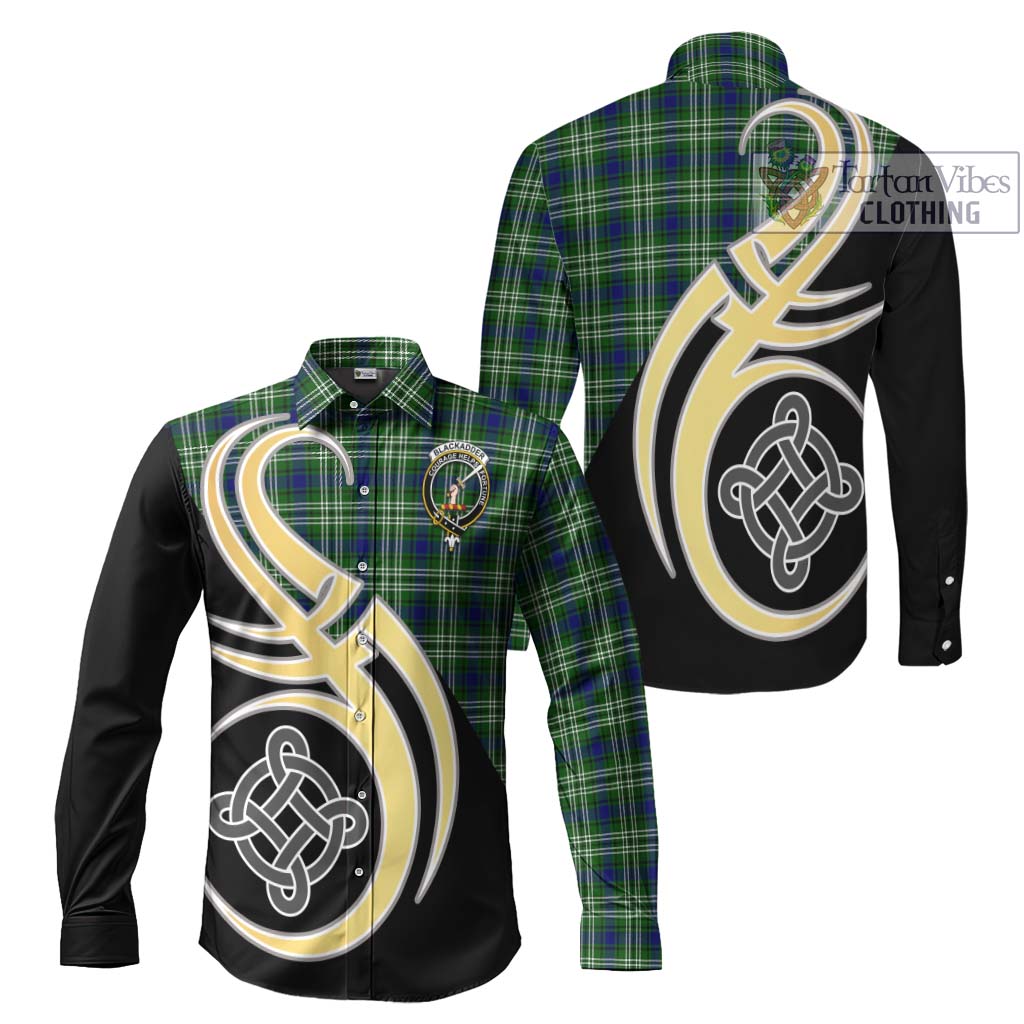 Blackadder Tartan Long Sleeve Button Shirt with Family Crest and Celtic Symbol Style Men's Shirt S - Tartan Vibes Clothing