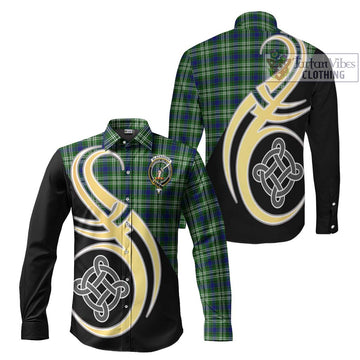 Blackadder Tartan Long Sleeve Button Shirt with Family Crest and Celtic Symbol Style Men's Shirt S - Tartan Vibes Clothing