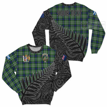 Blackadder Crest Tartan Sweatshirt with New Zealand Silver Fern Half Style Unisex - Tartan Vibes Clothing
