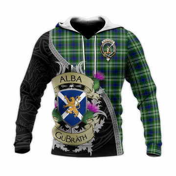 Blackadder Tartan Family Crest Knitted Hoodie Lion Rampant Royal Thistle Shield Celtic Inspired Unisex Knitted Pullover Hoodie - Tartan Vibes Clothing