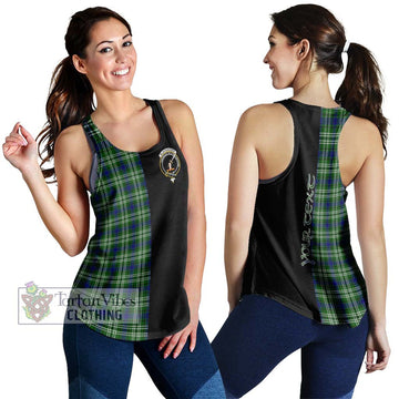 Blackadder Tartan Women's Racerback Tanks with Family Crest and Half Of Me Style 4XL - Tartan Vibes Clothing