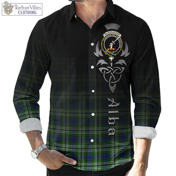 Blackadder Tartan Long Sleeve Button Up Featuring Alba Gu Brath Family Crest Celtic Inspired