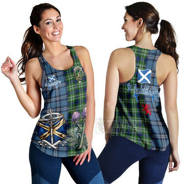 Blackadder Tartan Women's Racerback Tanks Happy St. Andrew's Day Half Tartan Style 4XL - Tartan Vibes Clothing