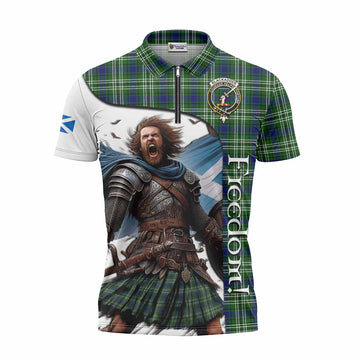 Blackadder Crest Tartan Zipper Polo Shirt Inspired by the Freedom of Scottish Warrior Unisex - Tartan Vibes Clothing